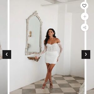 UNTAMED PETALS BY AMANDA JUDGE White Lace Mini Dress